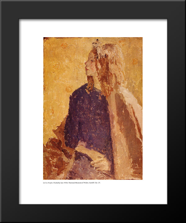 Girl In Profile 20x24 Black Modern Wood Framed Art Print Poster by John, Gwen