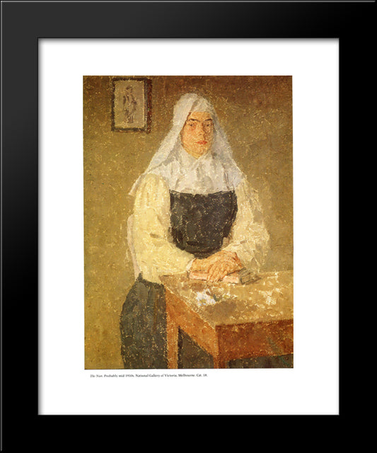 Marie Poussepin Seated At A Table 20x24 Black Modern Wood Framed Art Print Poster by John, Gwen