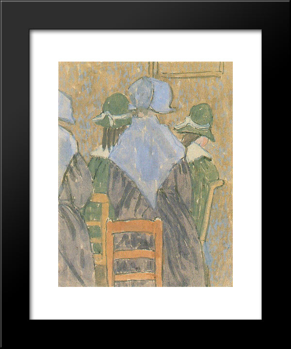 Nuns And Schoolgirls Standing In Church 20x24 Black Modern Wood Framed Art Print Poster by John, Gwen