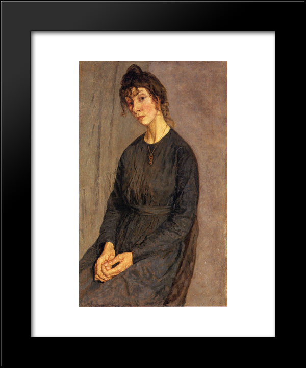 Portrait Of Chloe Boughton-Leigh 20x24 Black Modern Wood Framed Art Print Poster by John, Gwen