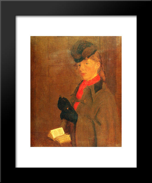 Portrait Of The Artists Sister Winifred 20x24 Black Modern Wood Framed Art Print Poster by John, Gwen