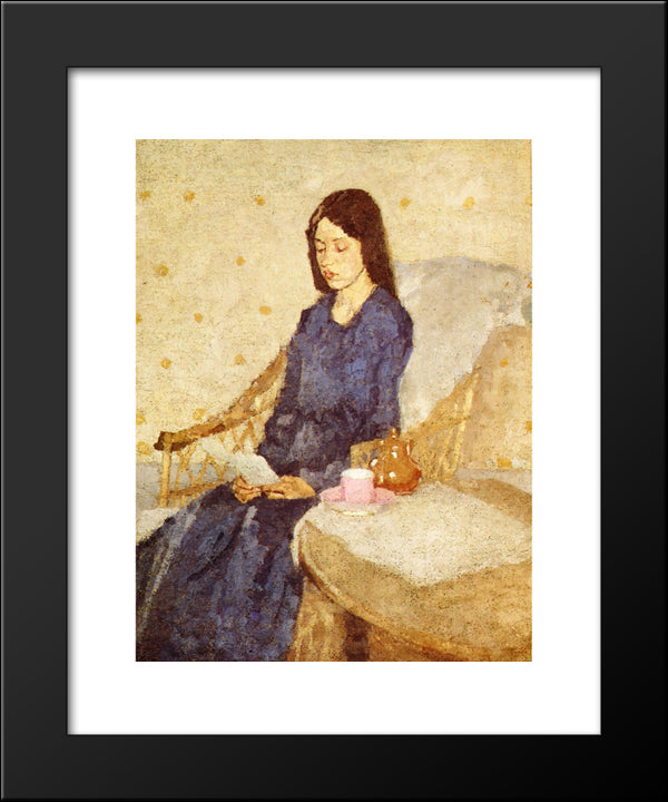 The Convalescent 20x24 Black Modern Wood Framed Art Print Poster by John, Gwen