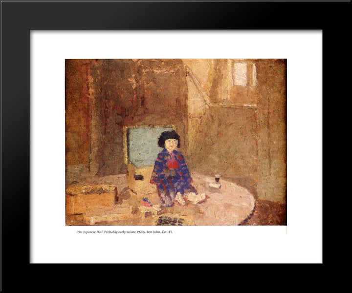 The Japanese Doll 20x24 Black Modern Wood Framed Art Print Poster by John, Gwen