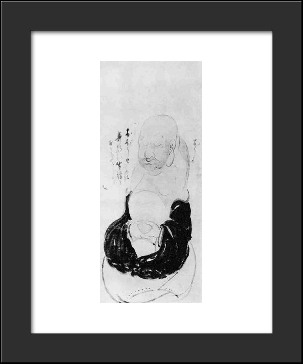 Zazen 20x24 Black Modern Wood Framed Art Print Poster by Hakuin, Ekaku