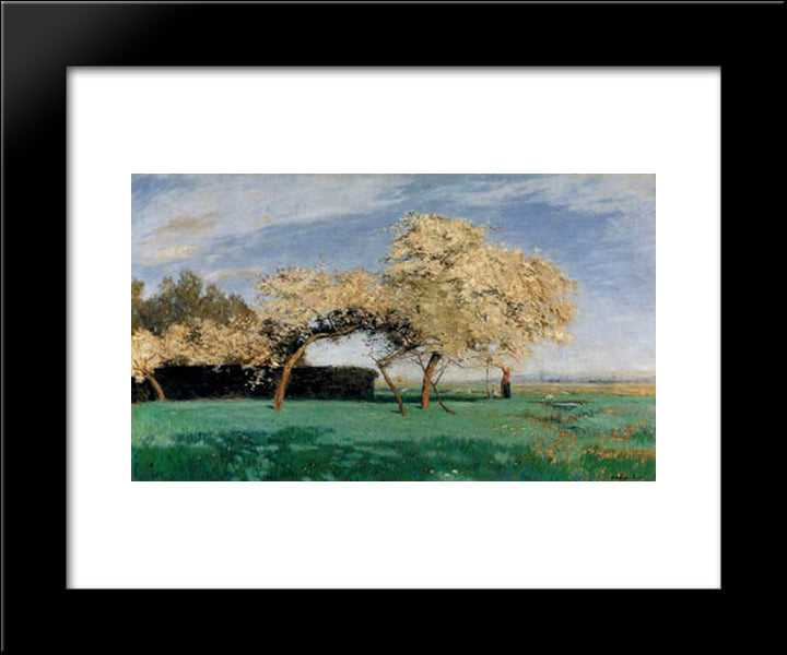 Fruehlingstag 20x24 Black Modern Wood Framed Art Print Poster by Hans am Ende