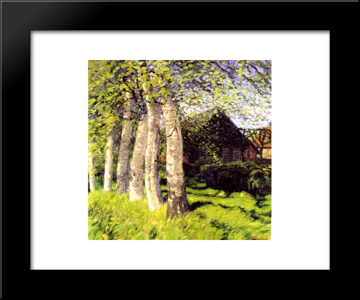 Fruhling In Worpswede 20x24 Black Modern Wood Framed Art Print Poster by Hans am Ende