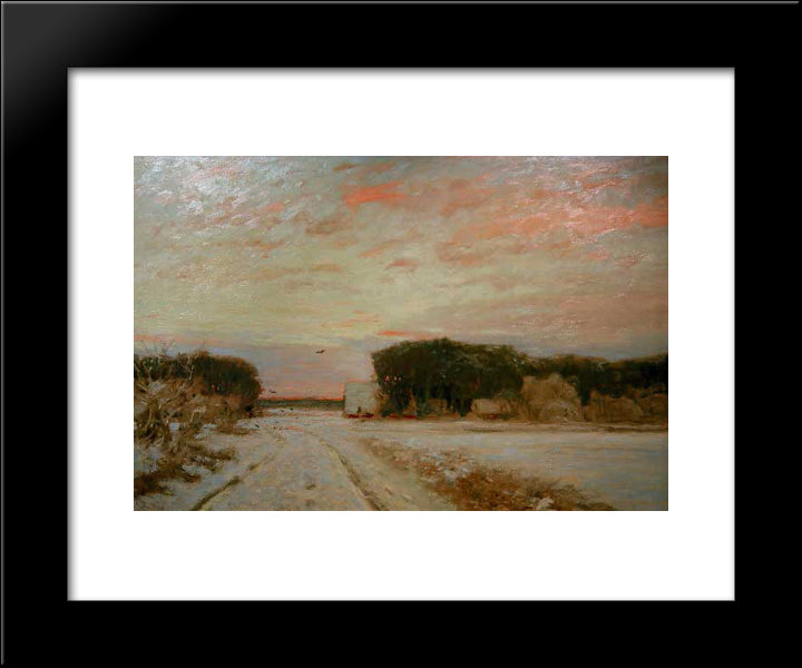 Winter In Worpswede 20x24 Black Modern Wood Framed Art Print Poster by Hans am Ende