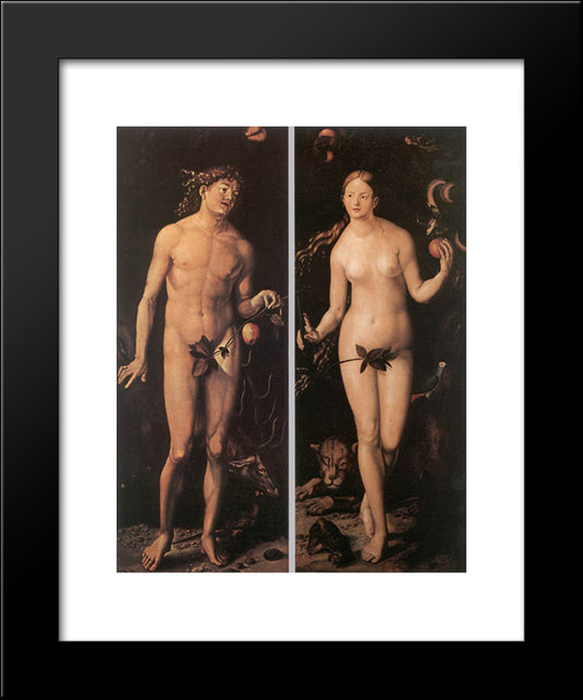 Adam And Eve 20x24 Black Modern Wood Framed Art Print Poster by Baldung, Hans