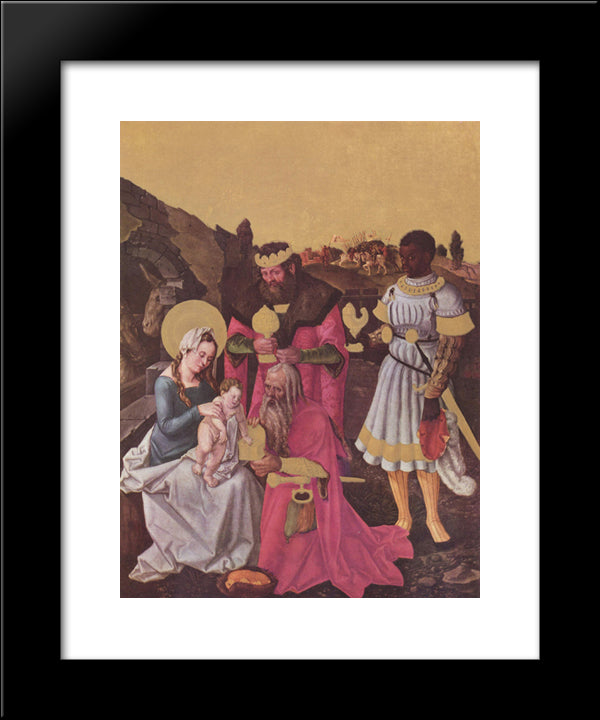 Adoration Of The Magi 20x24 Black Modern Wood Framed Art Print Poster by Baldung, Hans