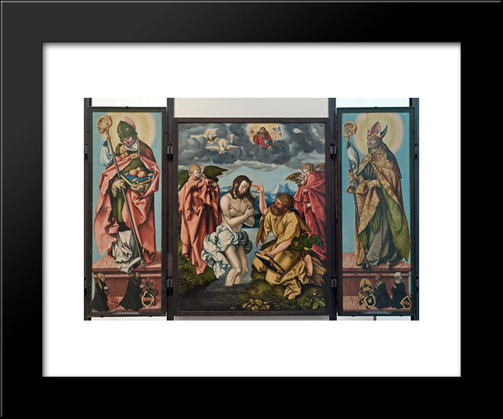 Altar Of St. John The Baptist 20x24 Black Modern Wood Framed Art Print Poster by Baldung, Hans