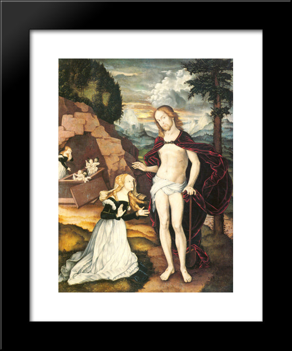 Christ As A Gardener (Noli Me Tangere) 20x24 Black Modern Wood Framed Art Print Poster by Baldung, Hans