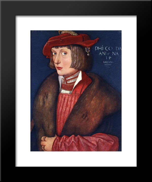 Count Philip 20x24 Black Modern Wood Framed Art Print Poster by Baldung, Hans