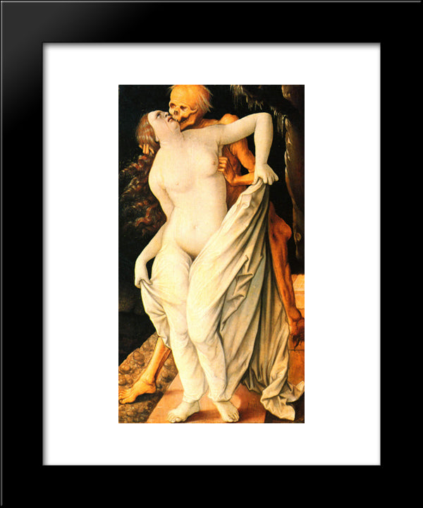 Death And Wife 20x24 Black Modern Wood Framed Art Print Poster by Baldung, Hans