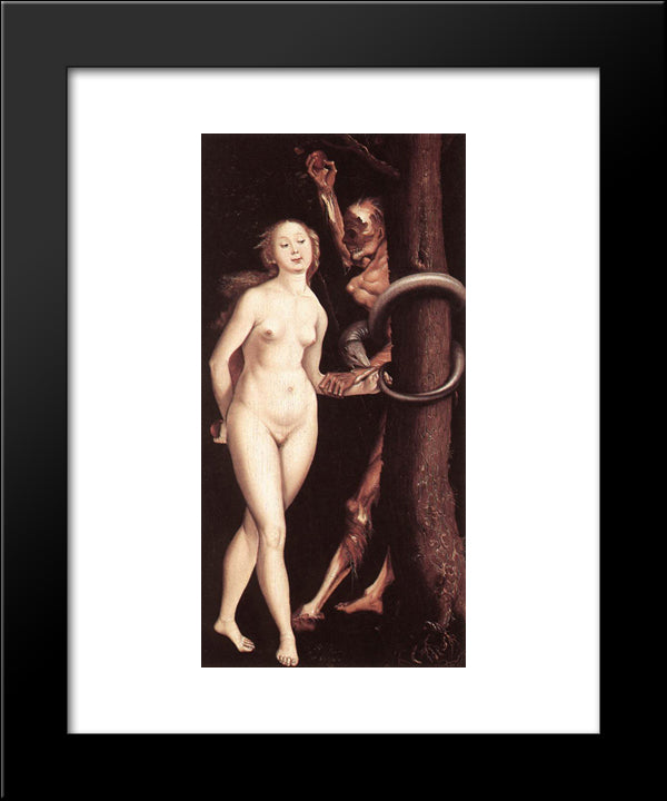 Eve, The Serpent And Death 20x24 Black Modern Wood Framed Art Print Poster by Baldung, Hans