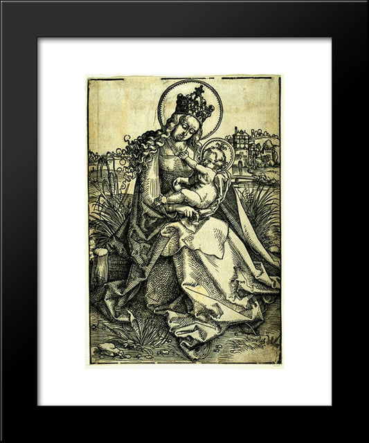 Madonna And Child 20x24 Black Modern Wood Framed Art Print Poster by Baldung, Hans