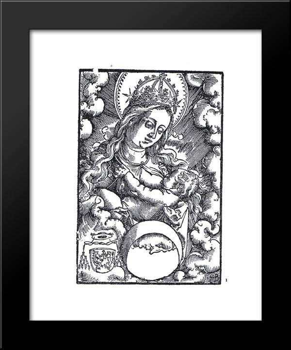 Madonna Nursing 20x24 Black Modern Wood Framed Art Print Poster by Baldung, Hans