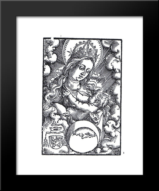 Madonna Nursing 20x24 Black Modern Wood Framed Art Print Poster by Baldung, Hans