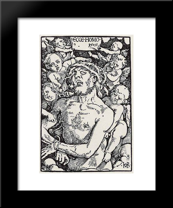 Man Of Sorrows 20x24 Black Modern Wood Framed Art Print Poster by Baldung, Hans