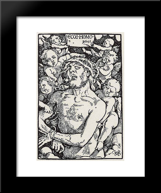 Man Of Sorrows 20x24 Black Modern Wood Framed Art Print Poster by Baldung, Hans