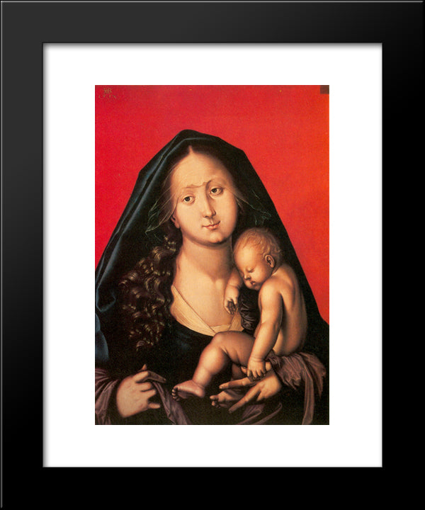 Maria With The Sleeping Child 20x24 Black Modern Wood Framed Art Print Poster by Baldung, Hans