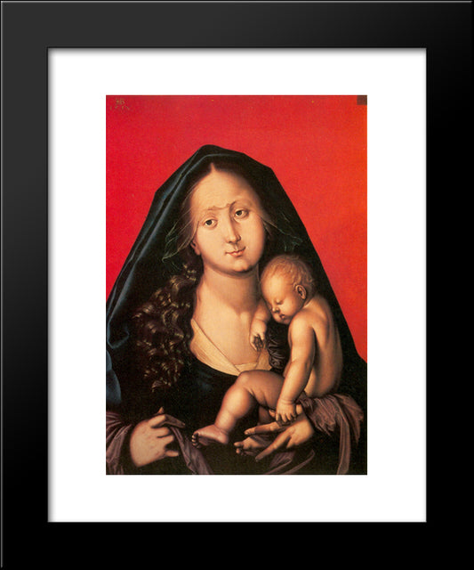 Maria With The Sleeping Child 20x24 Black Modern Wood Framed Art Print Poster by Baldung, Hans