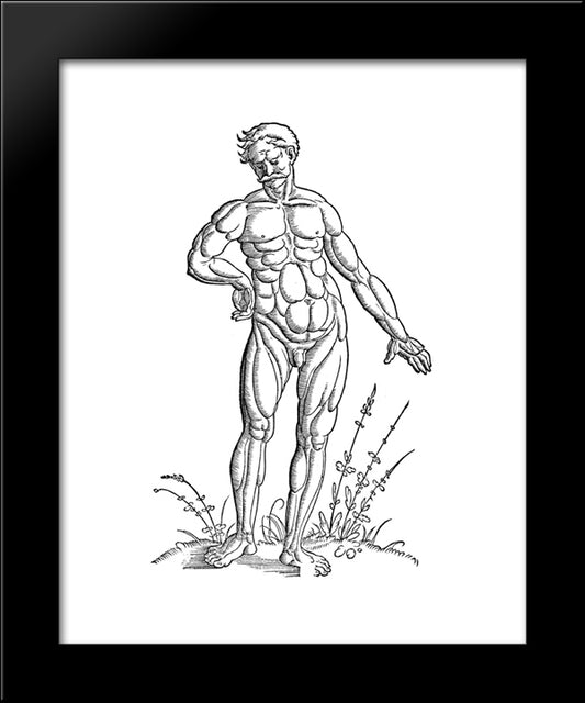 Muscle Man Standing 20x24 Black Modern Wood Framed Art Print Poster by Baldung, Hans