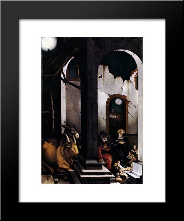 Nativity 20x24 Black Modern Wood Framed Art Print Poster by Baldung, Hans