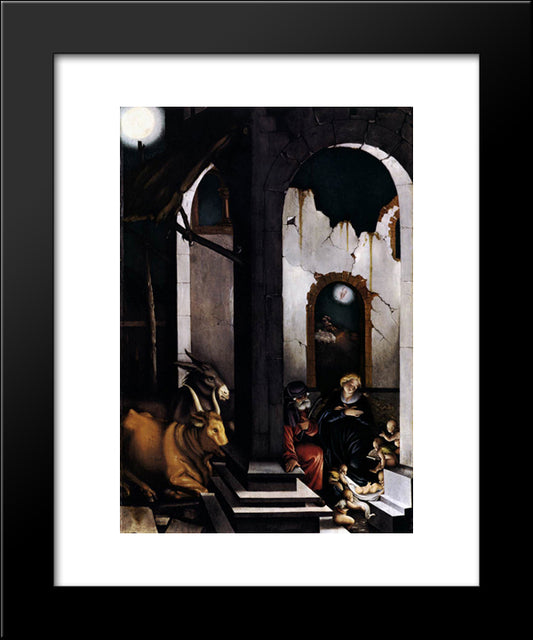 Nativity 20x24 Black Modern Wood Framed Art Print Poster by Baldung, Hans