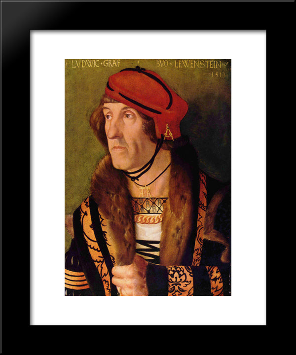 Portrait Of Ludwig Graf Zu Loewenstein 20x24 Black Modern Wood Framed Art Print Poster by Baldung, Hans