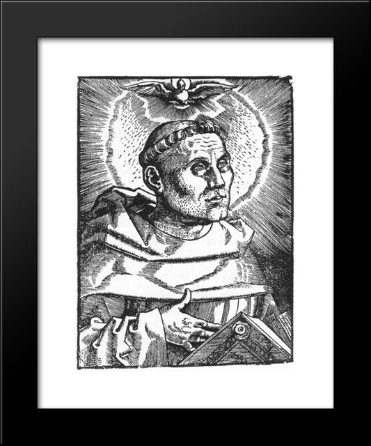 Portrait Of Martin Luther 20x24 Black Modern Wood Framed Art Print Poster by Baldung, Hans