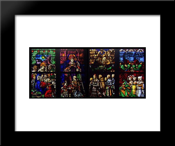 Stained Glass Windows In The Sturzel Family Chapel 20x24 Black Modern Wood Framed Art Print Poster by Baldung, Hans