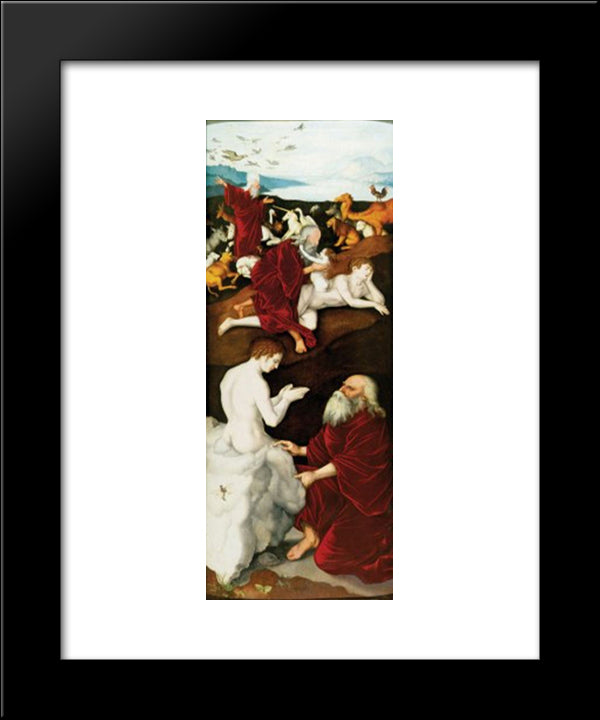 The Creation Of The Men And Animals 20x24 Black Modern Wood Framed Art Print Poster by Baldung, Hans