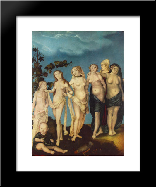 The Seven Ages Of Woman 20x24 Black Modern Wood Framed Art Print Poster by Baldung, Hans