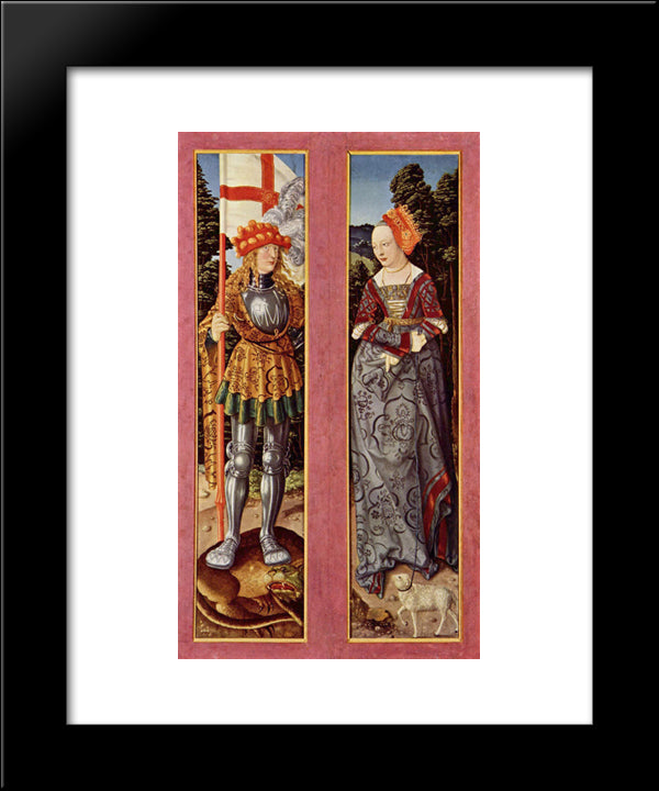 Three King Altar 20x24 Black Modern Wood Framed Art Print Poster by Baldung, Hans