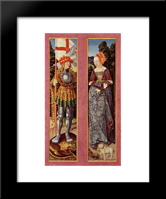 Three King Altar 20x24 Black Modern Wood Framed Art Print Poster by Baldung, Hans