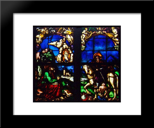 Western Stained Glass Window In The Loch Family Chapel 20x24 Black Modern Wood Framed Art Print Poster by Baldung, Hans