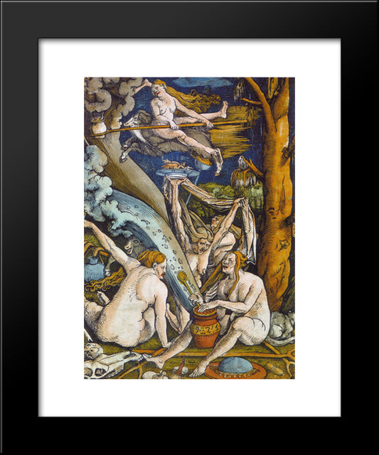 Witches 20x24 Black Modern Wood Framed Art Print Poster by Baldung, Hans