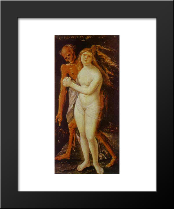 Young Woman And Death 20x24 Black Modern Wood Framed Art Print Poster by Baldung, Hans
