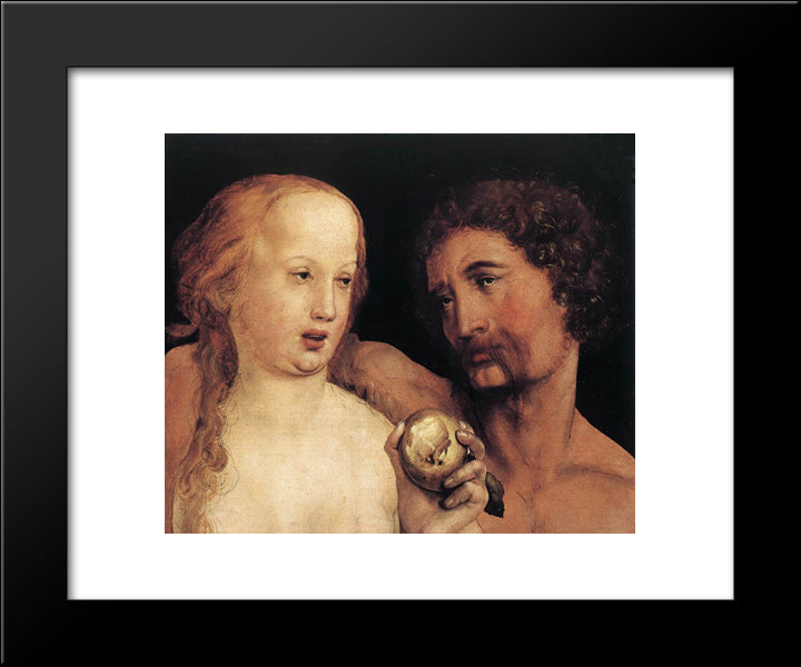 Adam And Eve 20x24 Black Modern Wood Framed Art Print Poster by Holbein the Younger, Hans