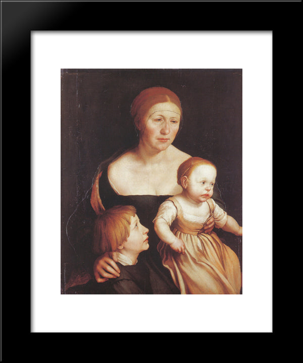 Charity (The Family Of The Artist) 20x24 Black Modern Wood Framed Art Print Poster by Holbein the Younger, Hans
