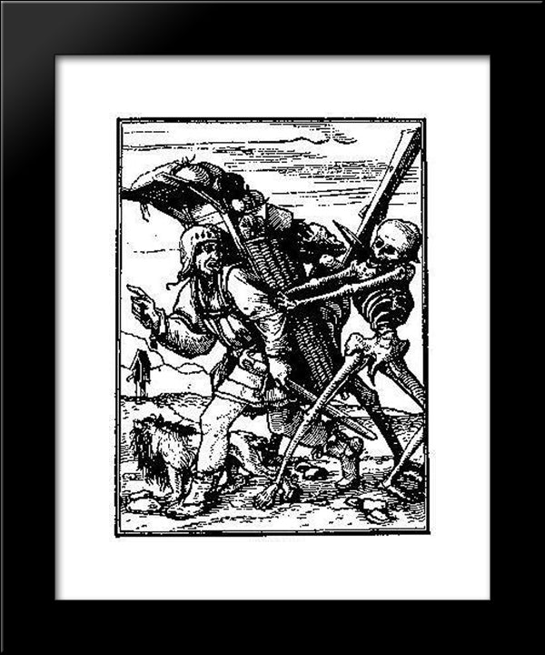 Death And The Pedlar 20x24 Black Modern Wood Framed Art Print Poster by Holbein the Younger, Hans