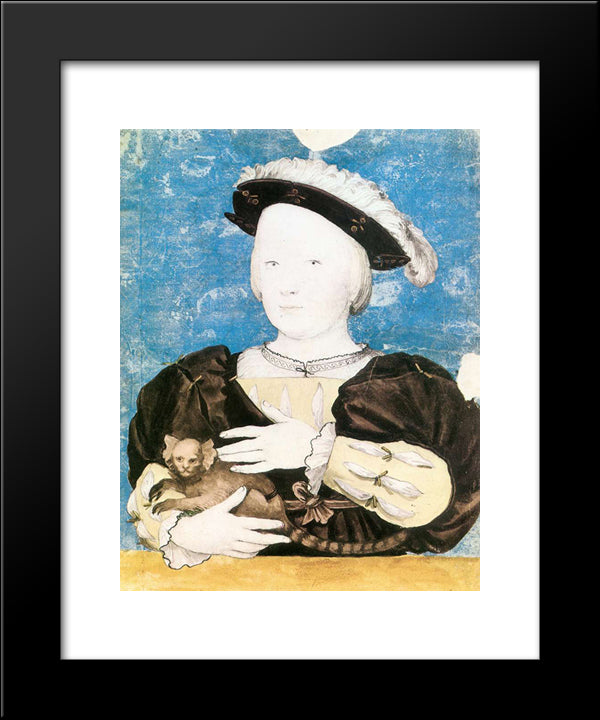 Edward, Prince Of Wales, With Monkey 20x24 Black Modern Wood Framed Art Print Poster by Holbein the Younger, Hans
