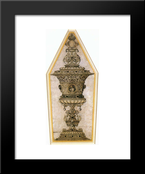 Jane Seymour'S Cup 20x24 Black Modern Wood Framed Art Print Poster by Holbein the Younger, Hans