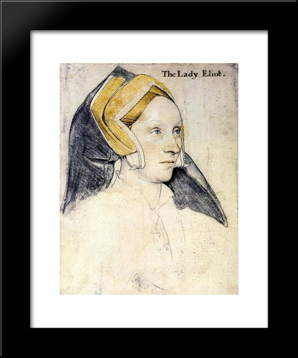 Lady Elyot 20x24 Black Modern Wood Framed Art Print Poster by Holbein the Younger, Hans