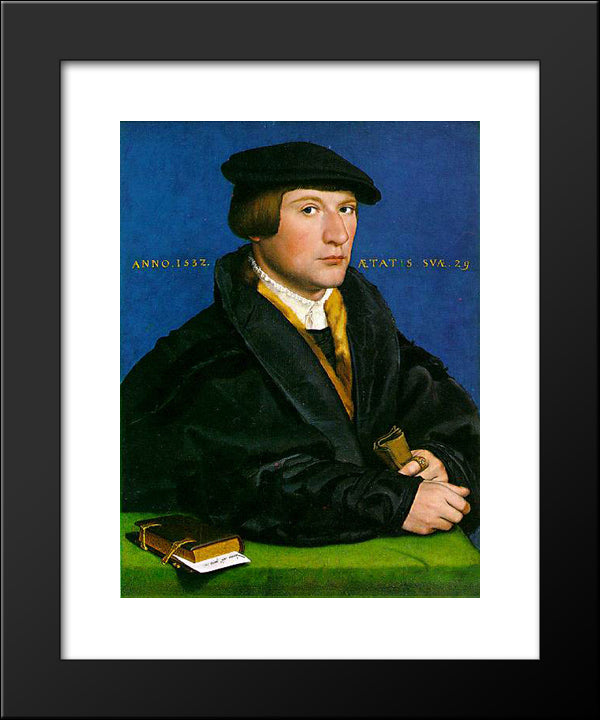 Portrait Of A Member Of The Wedigh Family 20x24 Black Modern Wood Framed Art Print Poster by Holbein the Younger, Hans