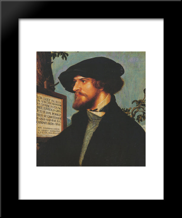 Portrait Of Bonifacius Amerbach 20x24 Black Modern Wood Framed Art Print Poster by Holbein the Younger, Hans