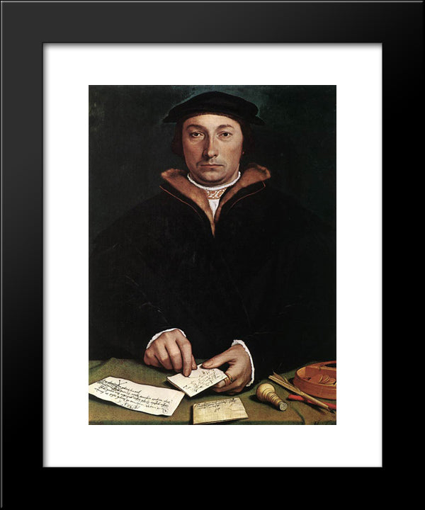 Portrait Of Dirk Tybis 20x24 Black Modern Wood Framed Art Print Poster by Holbein the Younger, Hans