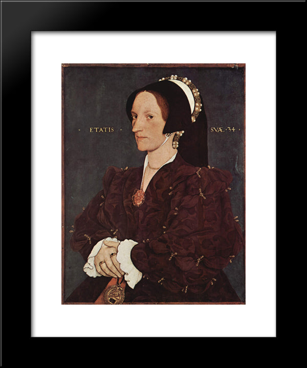 Portrait Of Margaret Wyatt, Lady Lee 20x24 Black Modern Wood Framed Art Print Poster by Holbein the Younger, Hans
