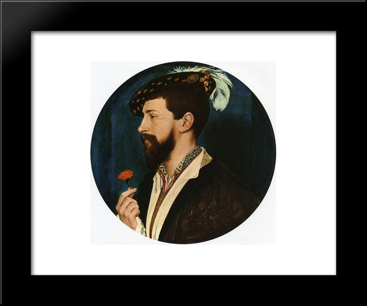 Portrait Of Simon George Of Quocote 20x24 Black Modern Wood Framed Art Print Poster by Holbein the Younger, Hans
