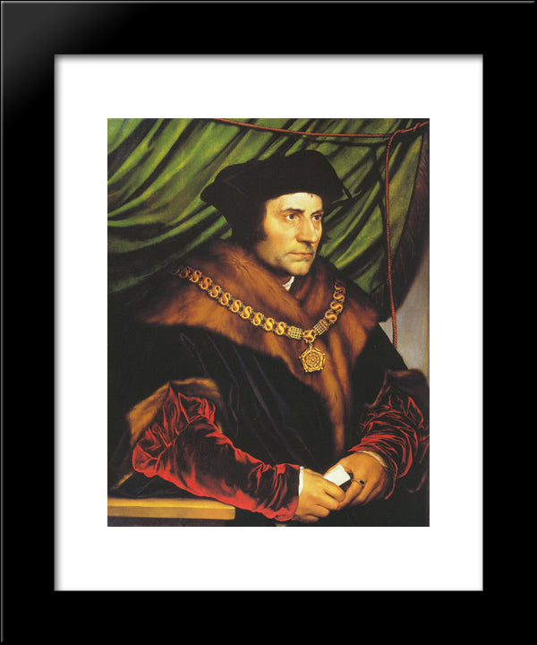 Portrait Of Sir Thomas More 20x24 Black Modern Wood Framed Art Print Poster by Holbein the Younger, Hans